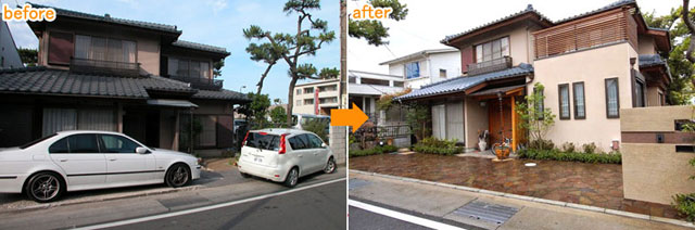 神奈川県鎌倉市 石張り駐車場 外構工事施工事例～外構工事はグリーンパトロール(神奈川県|鎌倉市|横浜市|川崎市|相模原市|藤沢市|茅ヶ崎市|厚木市|大和市|海老名市|小田原市|二宮町|大磯町|寒川町|平塚市）