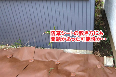 業者に防草工事を依頼したが、半年も経たないうちに再び雑草が生えてしまった～横浜市 ノーメンテナンスの防草シート・砂利敷き雑草対策工事 無人・誰も住んでいない空き家のお庭のおすすめ管理法