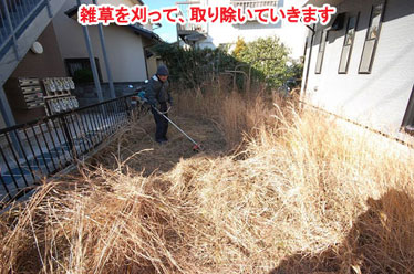 神奈川県 横浜市 タイル貼り 雑草対策 植栽目隠し施工事例