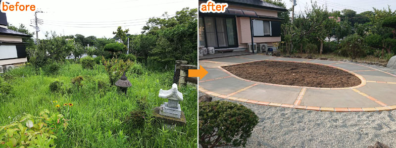 手入れが楽な芝生のお庭～神奈川県横須賀市事例